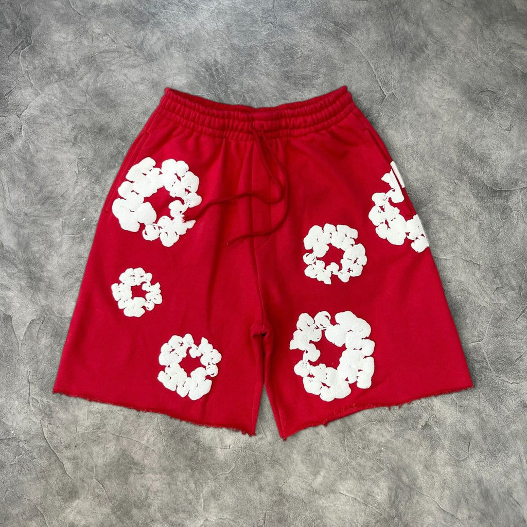SHORT DENIM TEARS ROUGE