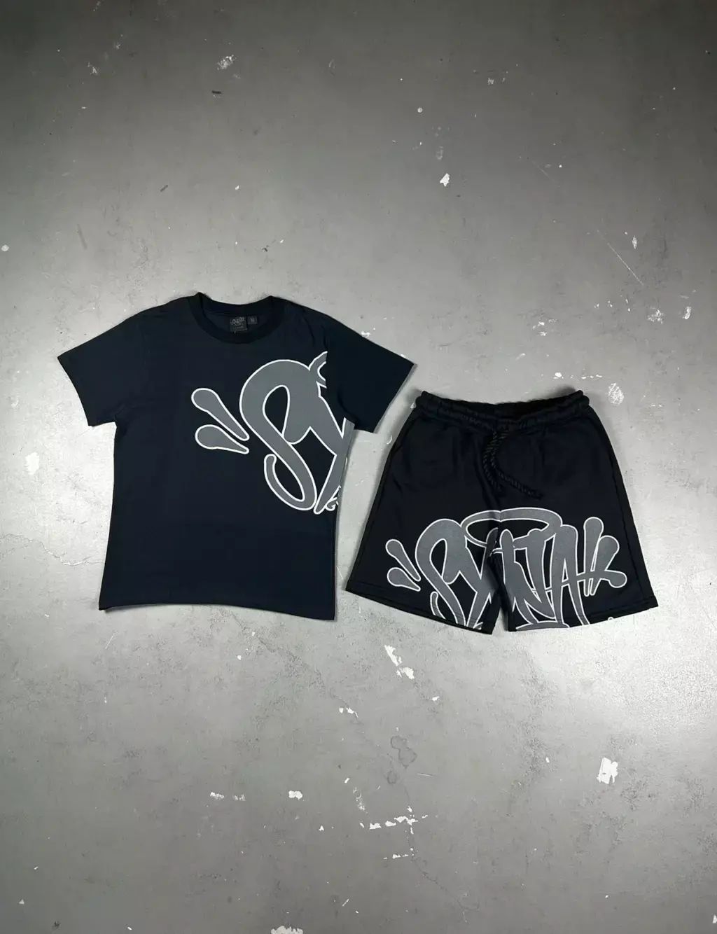 Syna world T-Shirt &amp; Shorts Set Noir/Gris